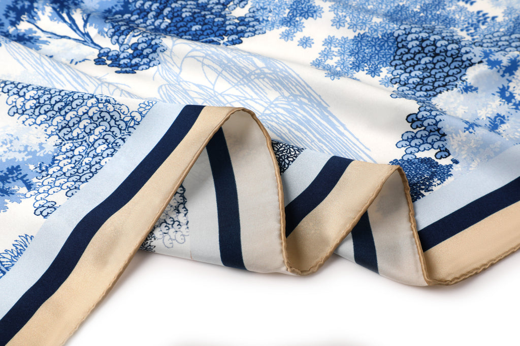 The 'Willow Pavilion' Silk Scarf