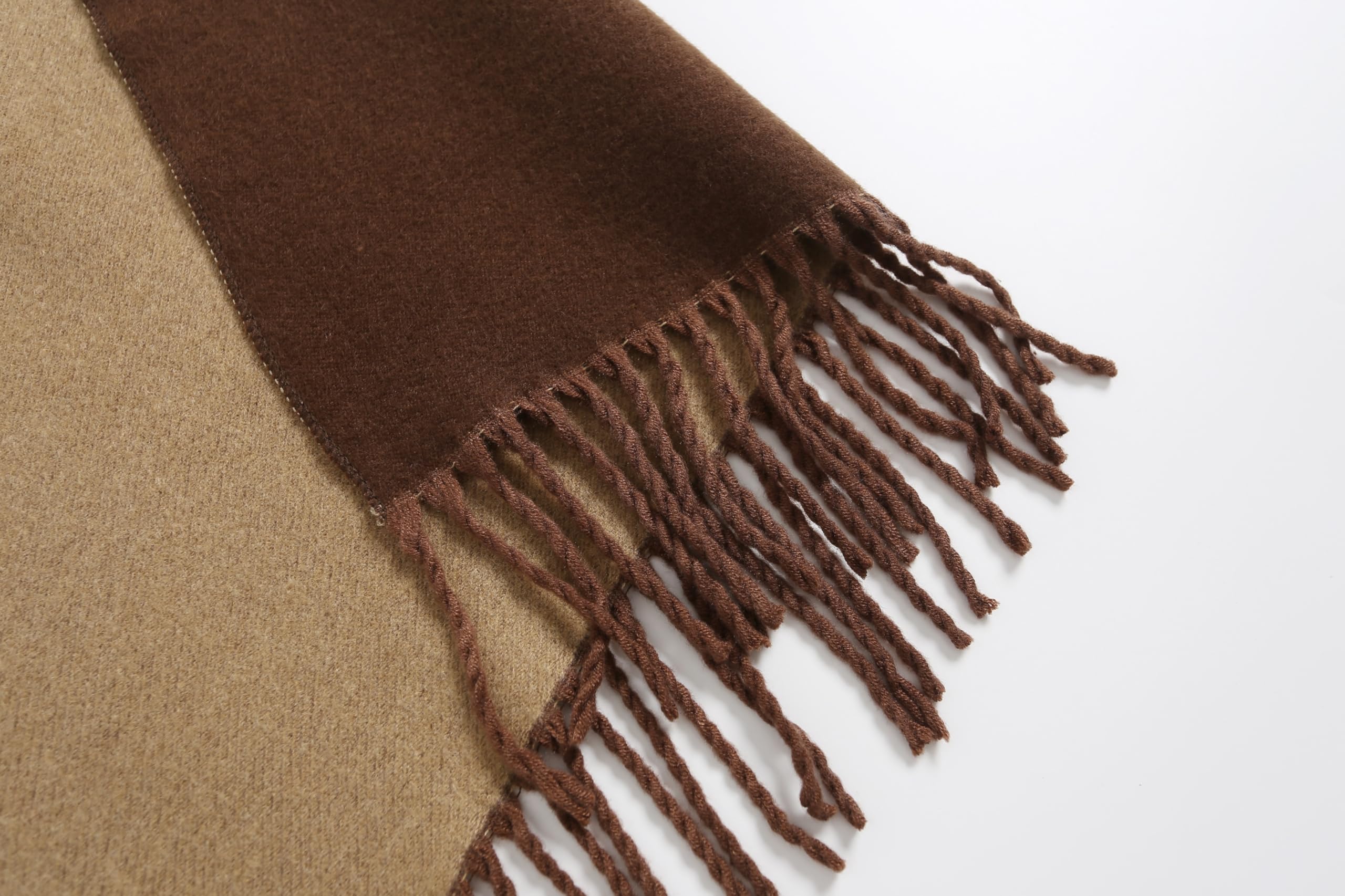 Jeelow reversible two-tone winter scarf in Coffee Brown, 100% acrylic, 31 x 70.5 in., photo 4