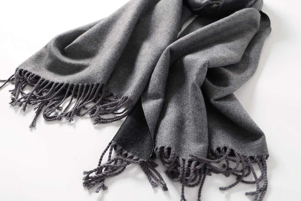 Jeelow reversible two-tone winter scarf in Black & Grey, 100% acrylic, 25.6 x 78.7 in., photo 3