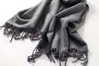 Jeelow reversible two-tone winter scarf in Black & Grey, 100% acrylic, 25.6 x 78.7 in., photo 3