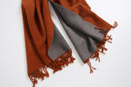 Jeelow reversible two-tone winter scarf in Mandarin Grey, 100% acrylic, 31 x 70.5 in., photo 5