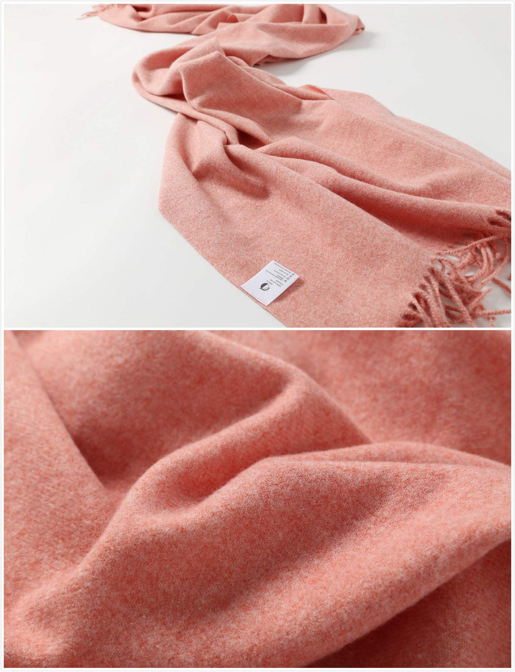 Jeelow winter blanket scarf in Plush Viscose Coral, 100% viscose, 28 x 79 in., photo 4
