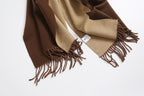 Jeelow reversible two-tone winter scarf in Coffee Brown, 100% acrylic, 31 x 70.5 in., photo 6