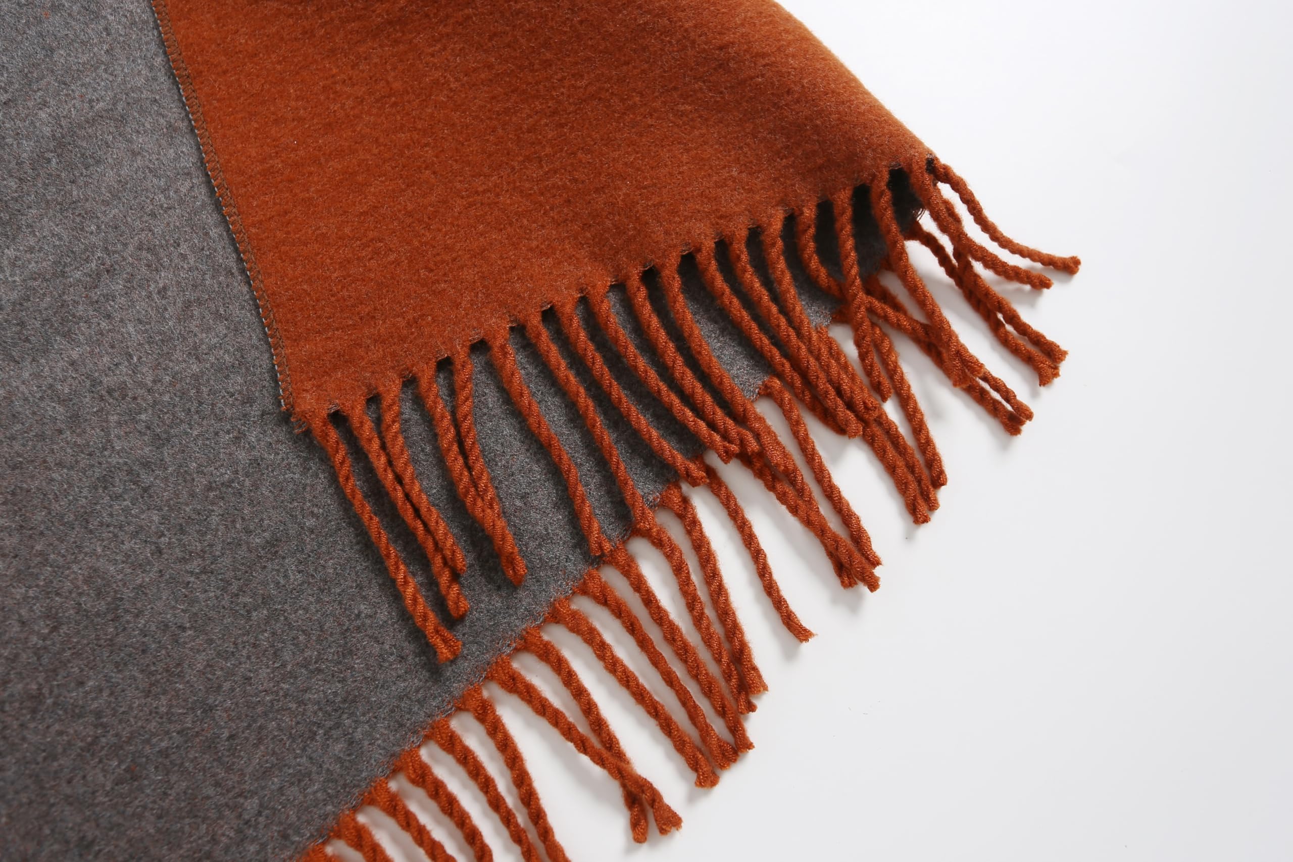 Jeelow reversible two-tone winter scarf in Mandarin Grey, 100% acrylic, 31 x 70.5 in., photo 6