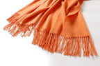 Jeelow winter blanket scarf in Plush Viscose Just Orange, 100% viscose, 28 x 79 in., photo 6