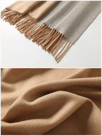 Jeelow reversible two-tone winter scarf in Apricot Light Grey, 100% acrylic, 25 x 78 in., photo 6