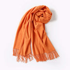 Jeelow winter blanket scarf in Plush Viscose Just Orange, 100% viscose, 28 x 79 in., photo 3