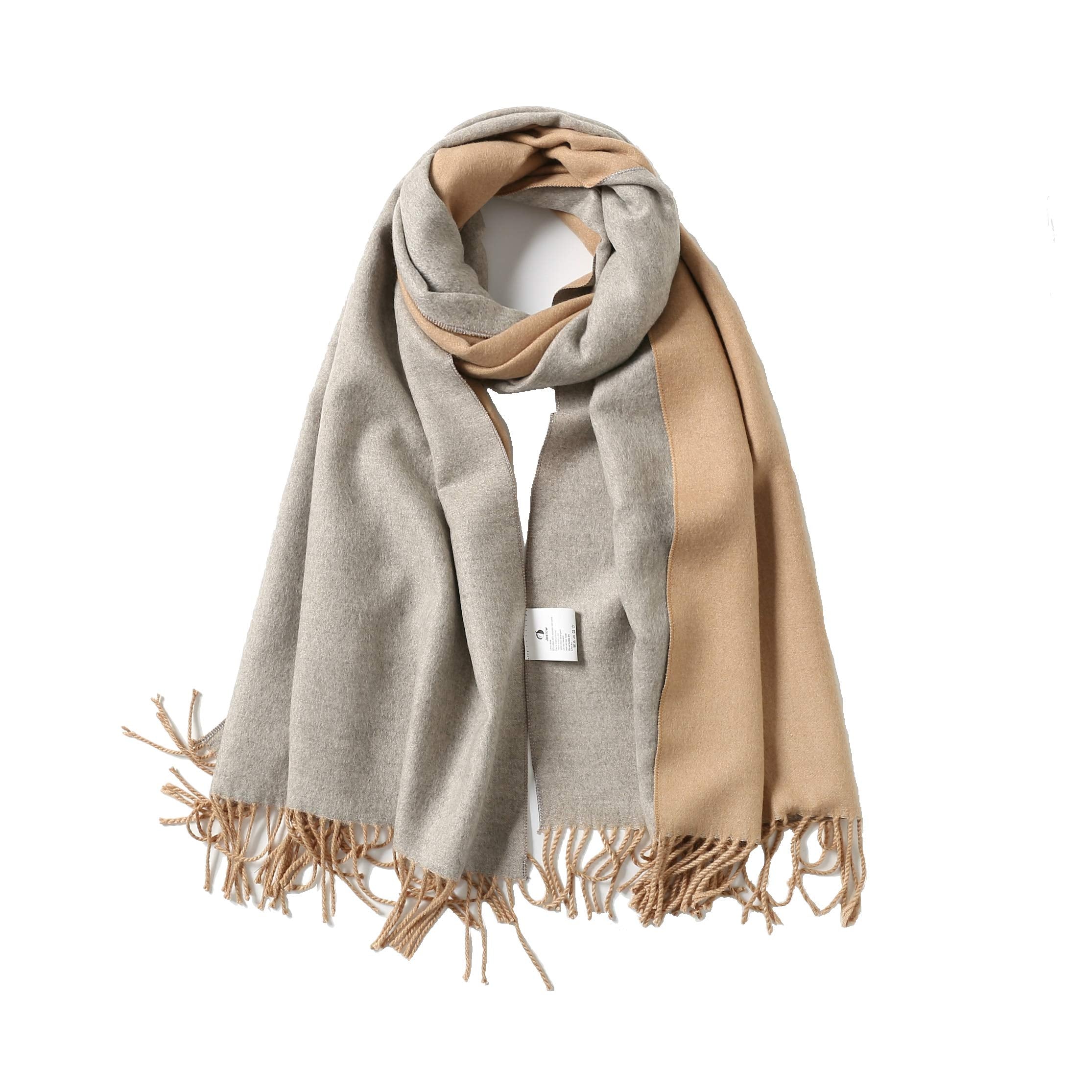 Jeelow reversible two-tone winter scarf in Apricot Light Grey, 100% acrylic, 25 x 78 in., photo 1