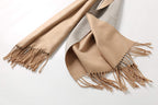 Jeelow reversible two-tone winter scarf in Apricot Light Grey, 100% acrylic, 25 x 78 in., photo 7