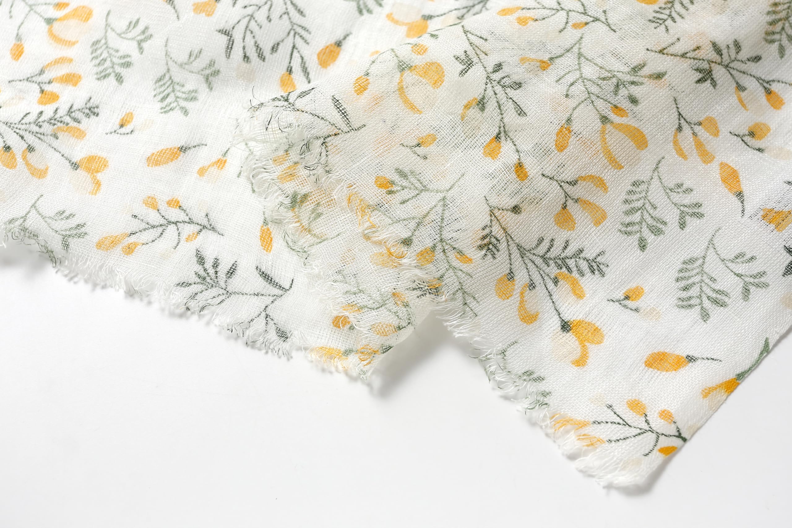 Size reference for the botanical linen scarf panel