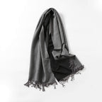 Jeelow reversible two-tone winter scarf in Black & Grey, 100% acrylic, 25.6 x 78.7 in., photo 2