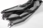 Jeelow reversible two-tone winter scarf in Black & Grey, 100% acrylic, 25.6 x 78.7 in., photo 6