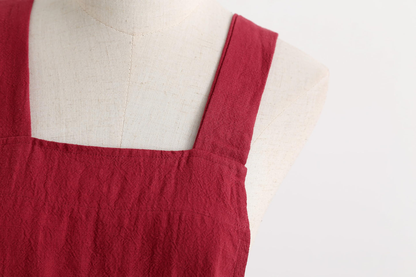 Jeelow Slip On Linen Cotton Cooking Kitchen Garden Vest Slip On Apron Dress For Women With Pockets