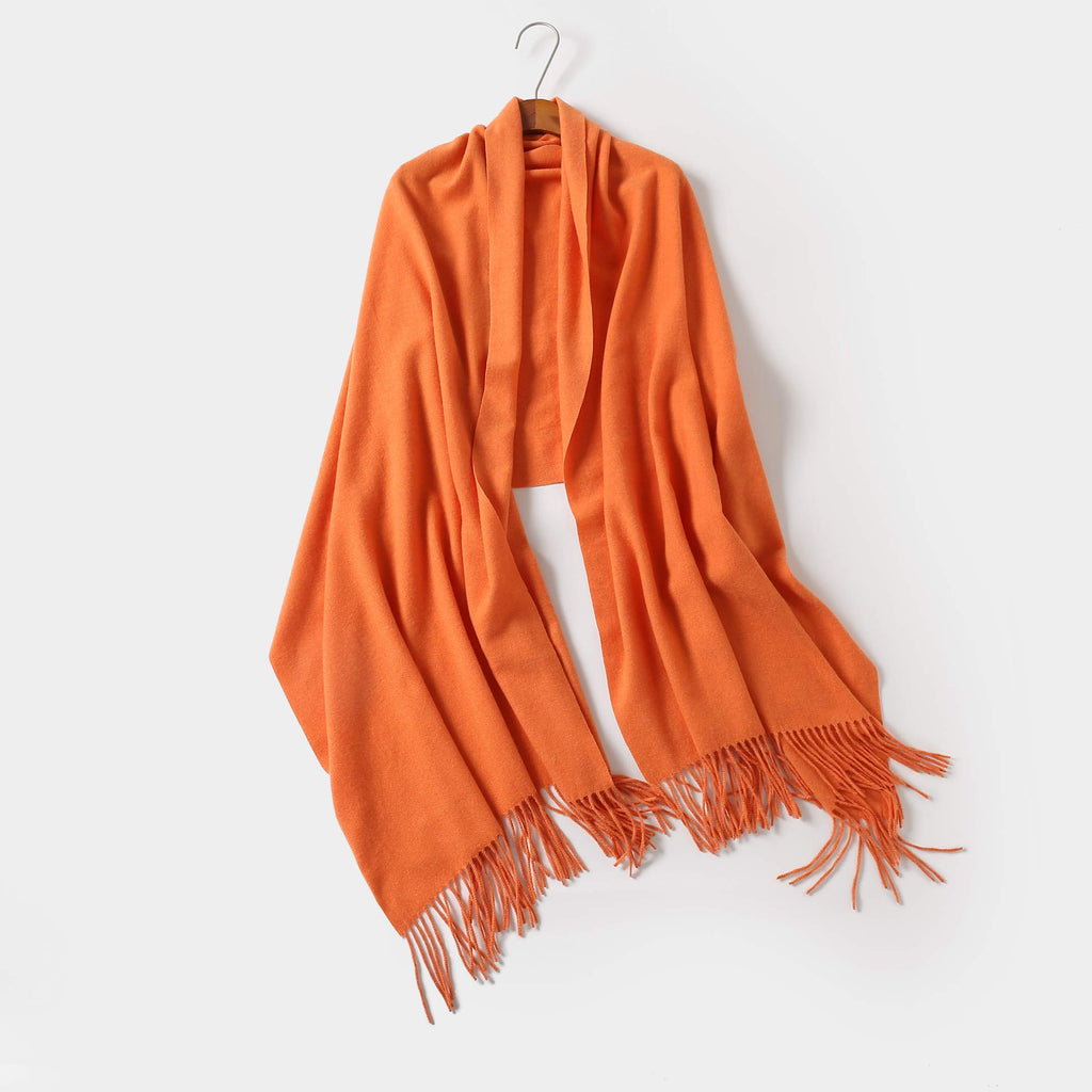 Jeelow winter blanket scarf in Plush Viscose Just Orange, 100% viscose, 28 x 79 in., photo 2