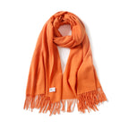 Jeelow winter blanket scarf in Plush Viscose Just Orange, 100% viscose, 28 x 79 in., photo 1