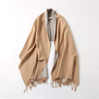 Jeelow reversible two-tone winter scarf in Apricot Light Grey, 100% acrylic, 25 x 78 in., photo 4