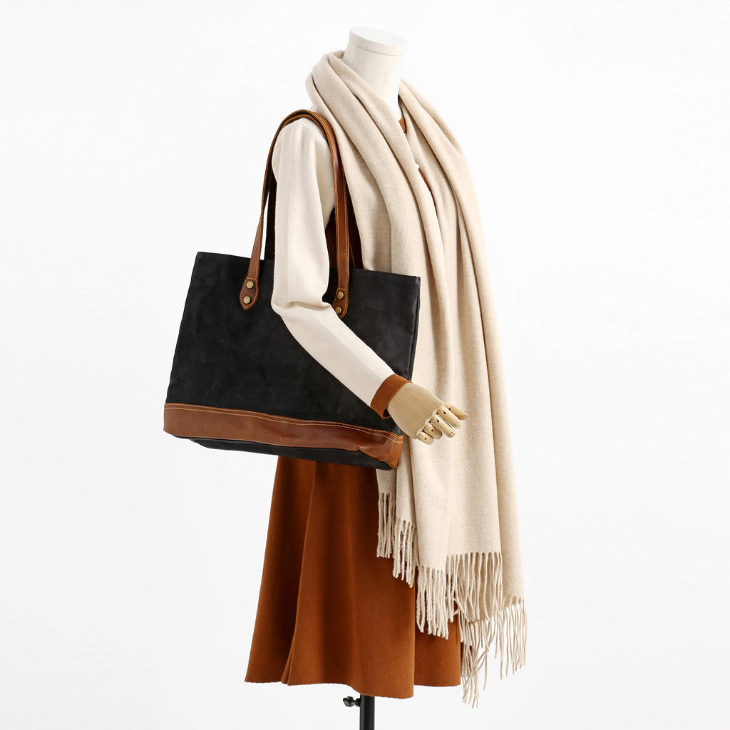 Jeelow winter blanket scarf in Soft Weave Oatmeal, 100% polyester, 27 x 78 in., photo 2
