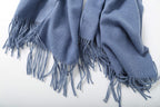 Jeelow winter blanket scarf in Soft Weave Blue Jean, 100% polyester, 27 x 78 in., photo 4