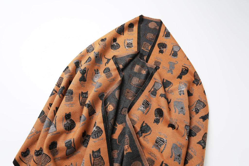 The Playful Doodle Cat Shawl