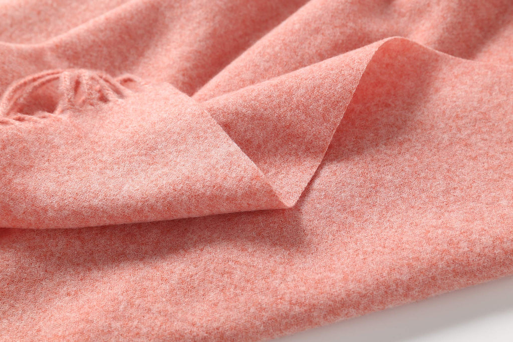 Jeelow winter blanket scarf in Plush Viscose Coral, 100% viscose, 28 x 79 in., photo 7