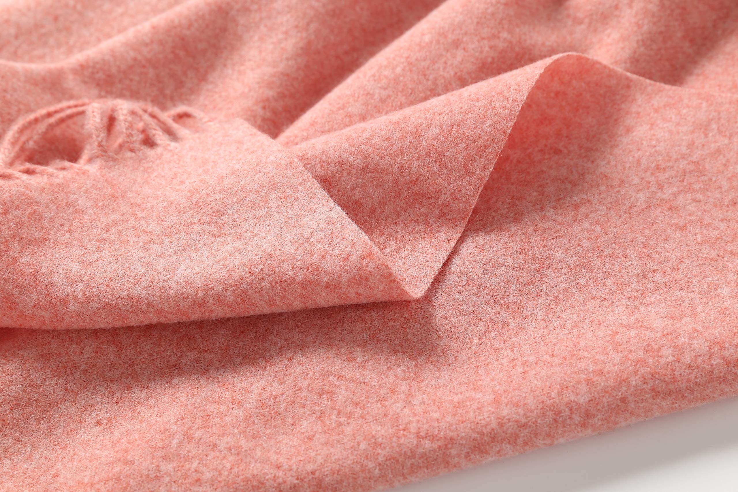Jeelow winter blanket scarf in Plush Viscose Coral, 100% viscose, 28 x 79 in., photo 7