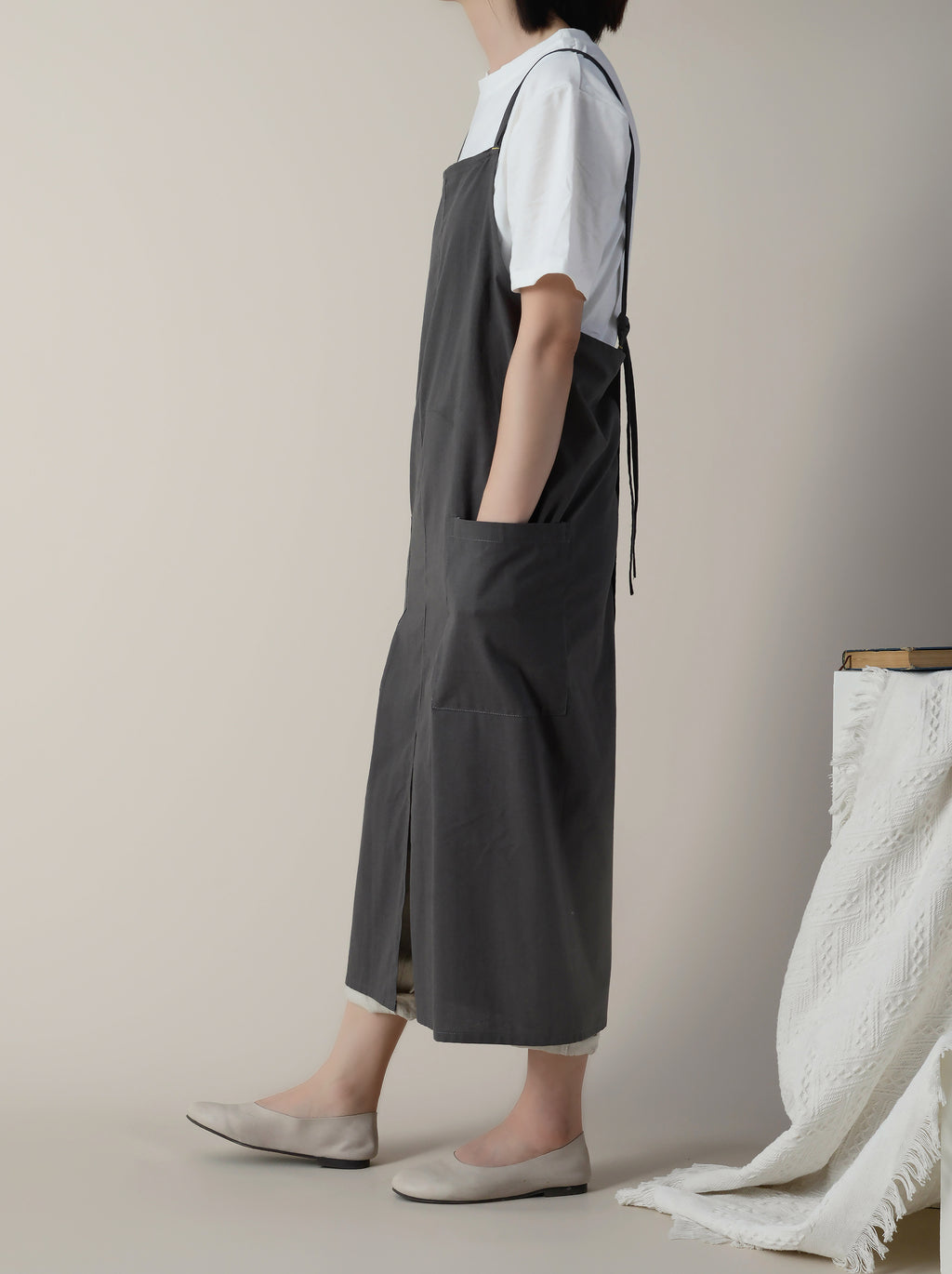 The 'Linen & Co.' Oversized Pinafore Apron | Japanese Minimalist Full-Length Apron Dress for All Sizes, Kitchen, Garden & Studio