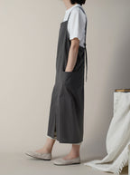 The 'Linen & Co.' Oversized Pinafore Apron | Japanese Minimalist Full-Length Apron Dress for All Sizes, Kitchen, Garden & Studio