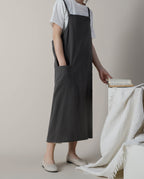 The 'Linen & Co.' Oversized Pinafore Apron | Japanese Minimalist Full-Length Apron Dress for All Sizes, Kitchen, Garden & Studio