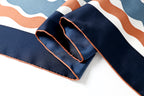 The 'Rhythm' Geometric Silk Scarf Navy & Terracotta
