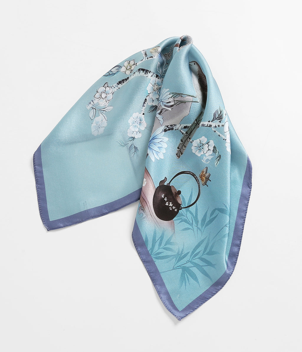 The 'Chinoiserie Garden' Silk Neckerchief