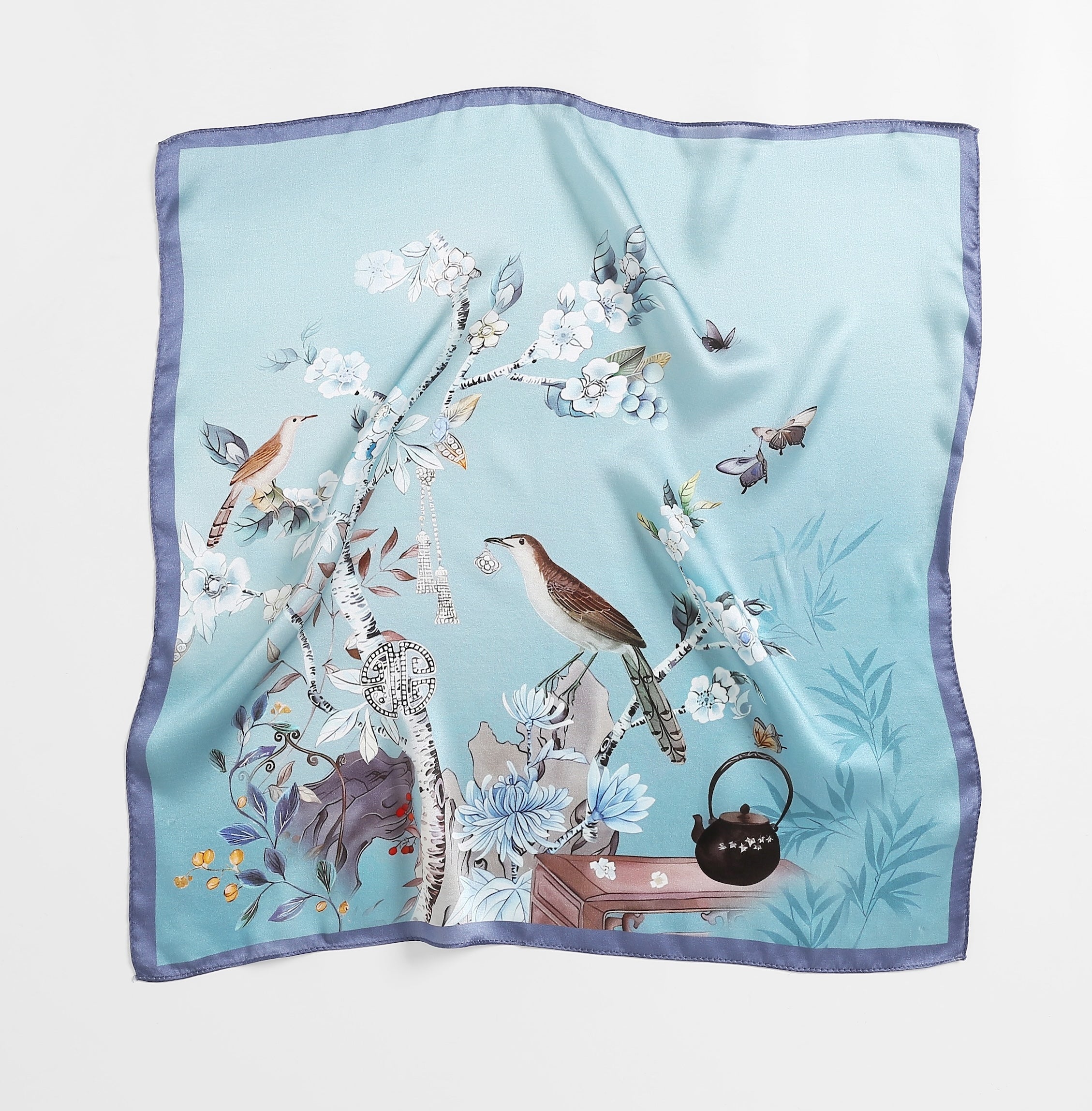 The 'Chinoiserie Garden' Silk Neckerchief