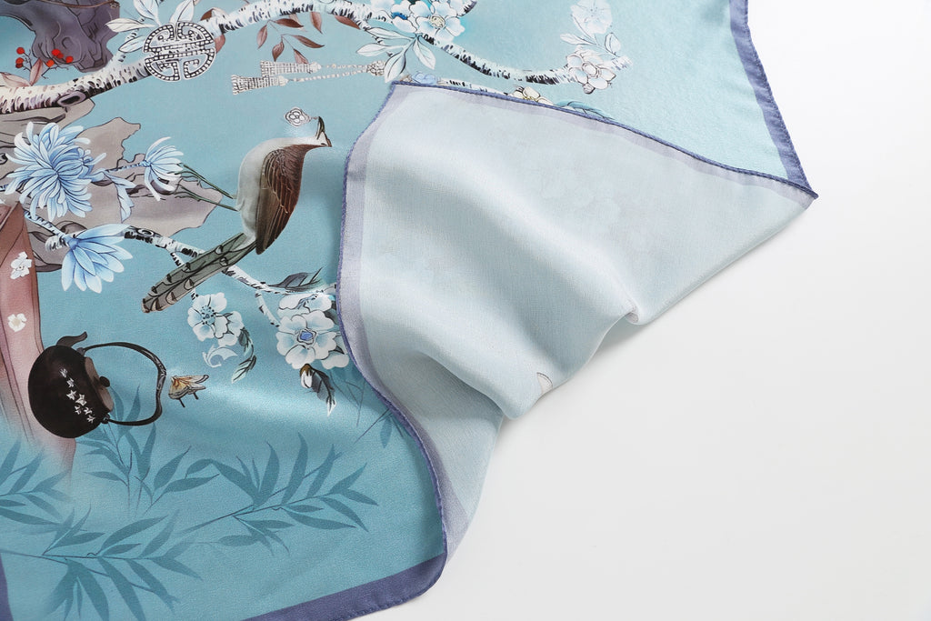 The 'Chinoiserie Garden' Silk Neckerchief