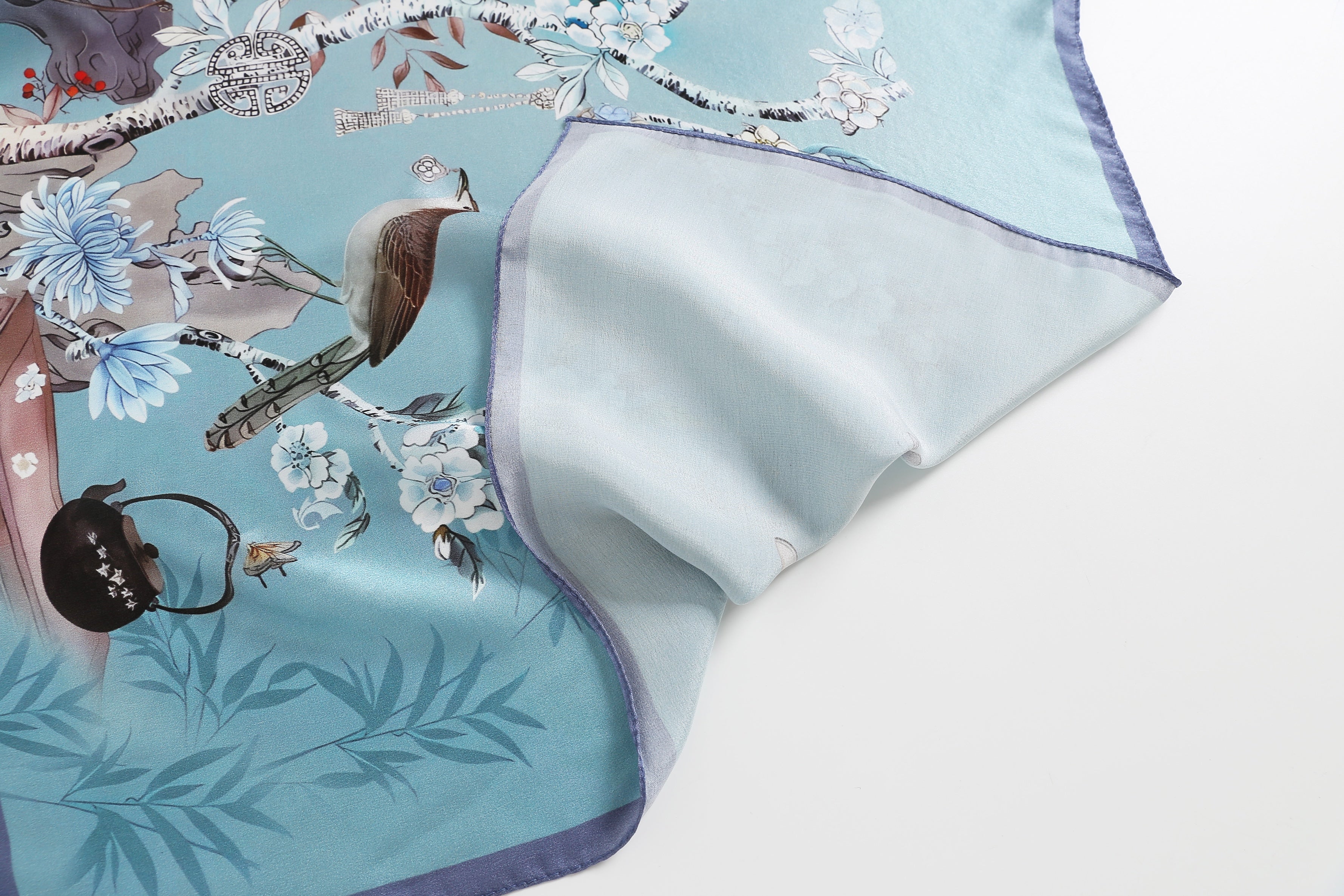 The 'Chinoiserie Garden' Silk Neckerchief