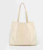 White background cream canvas tote product image