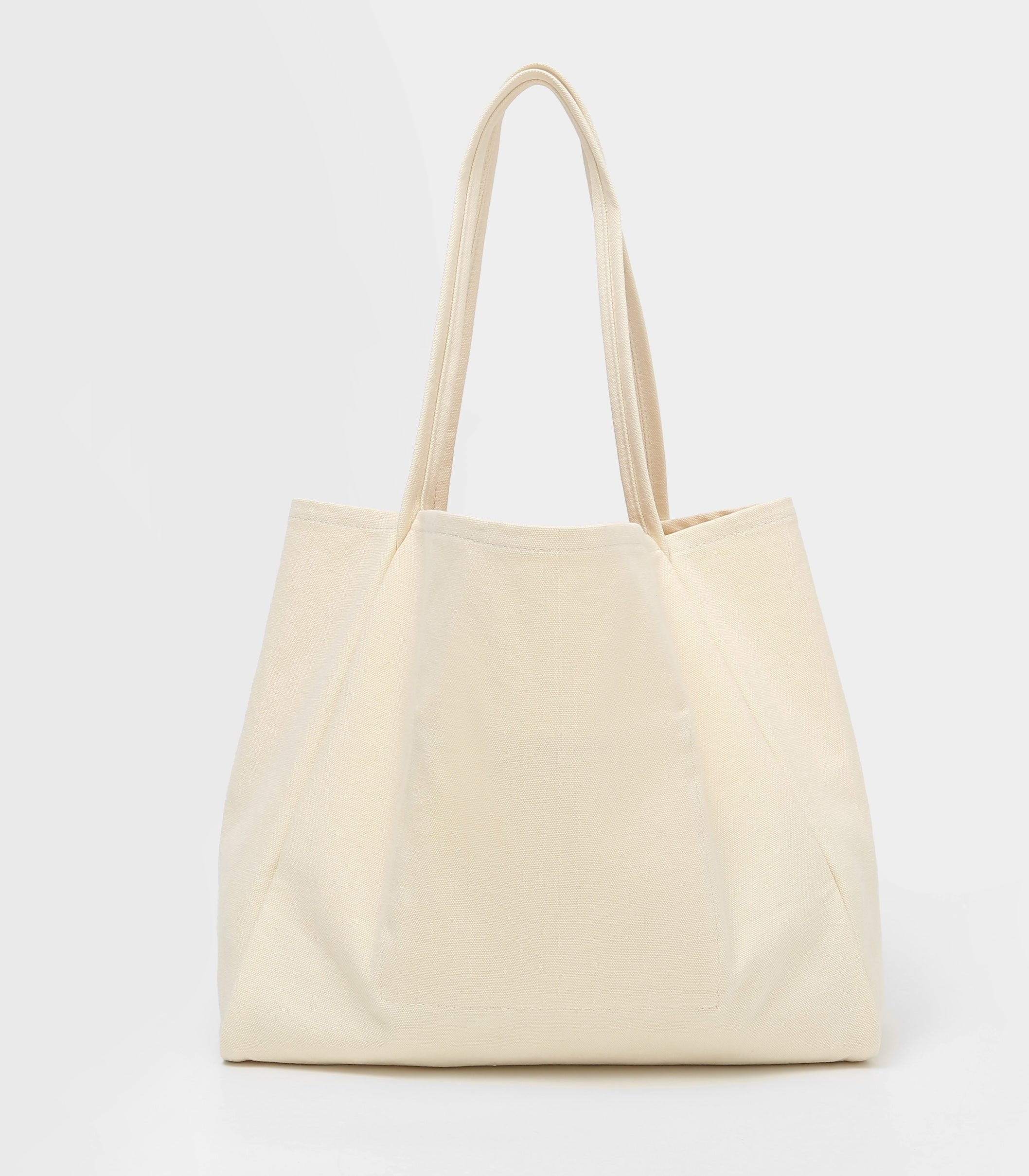 White background cream canvas tote product image