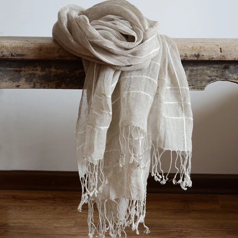 Jeelow Signature Linen Scarf - Stripes & Borders