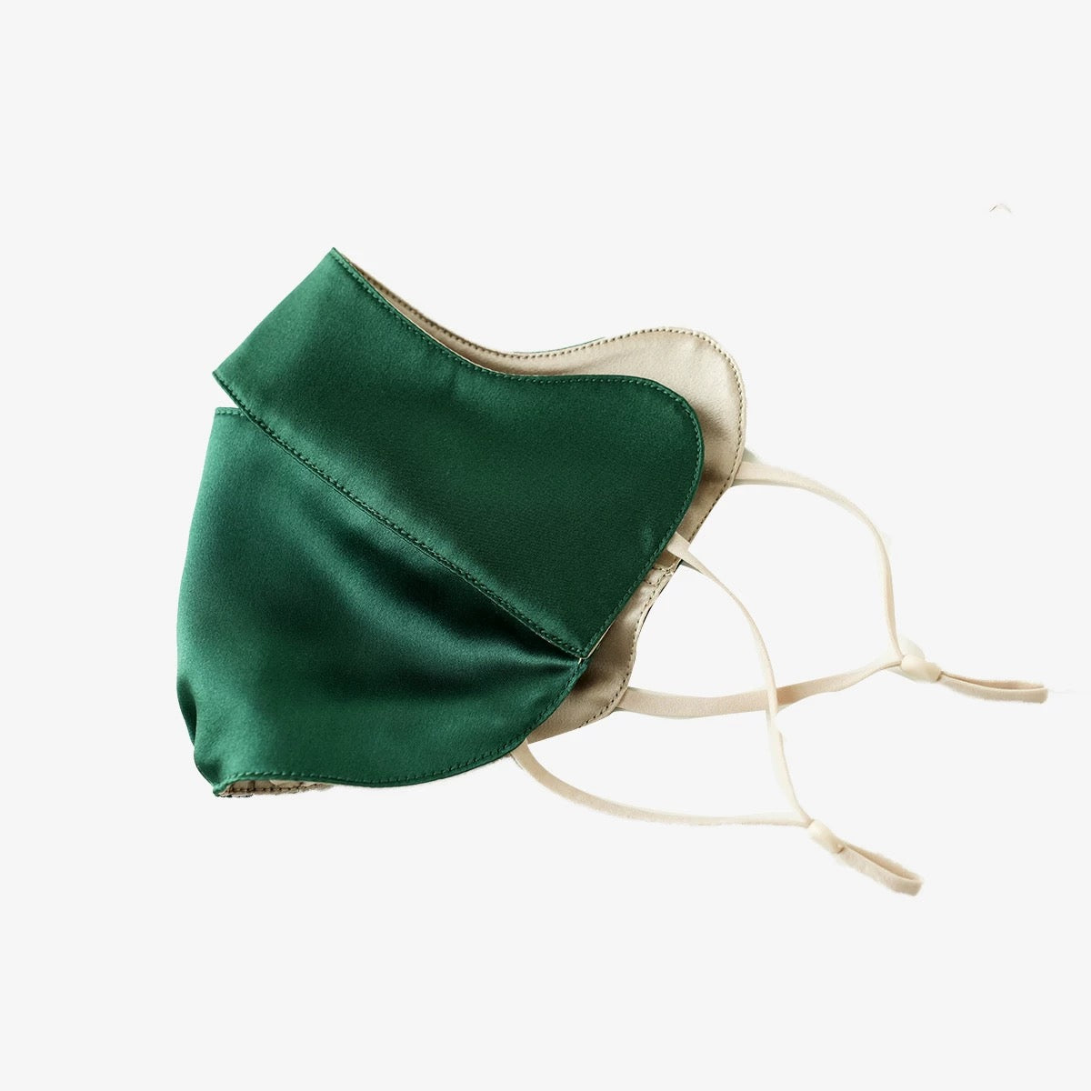 Jeelow 100% Mulberry Silk Face Cloth Mask Washable Reusable Breathable 22 Momme Double Layer Two Tone Adjustable Straps