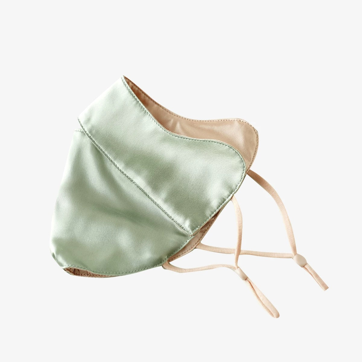 Jeelow 100% Mulberry Silk Face Cloth Mask Washable Reusable Breathable 22 Momme Double Layer Two Tone Adjustable Straps