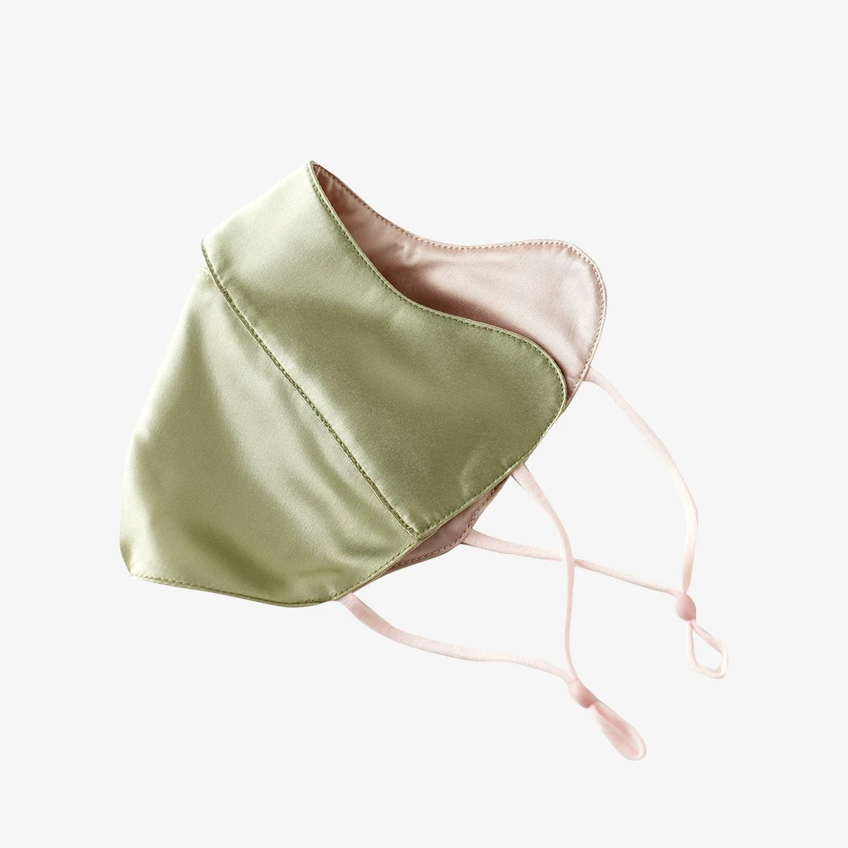 Jeelow 100% Mulberry Silk Face Cloth Mask Washable Reusable Breathable 22 Momme Double Layer Two Tone Adjustable Straps