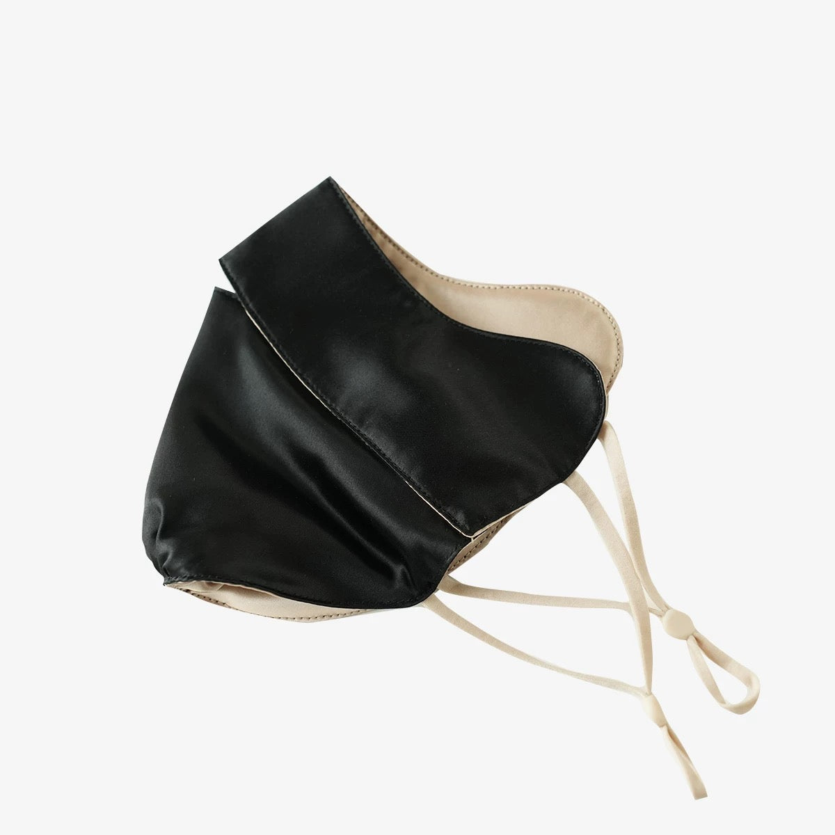 Jeelow 100% Mulberry Silk Face Cloth Mask Washable Reusable Breathable 22 Momme Double Layer Two Tone Adjustable Straps