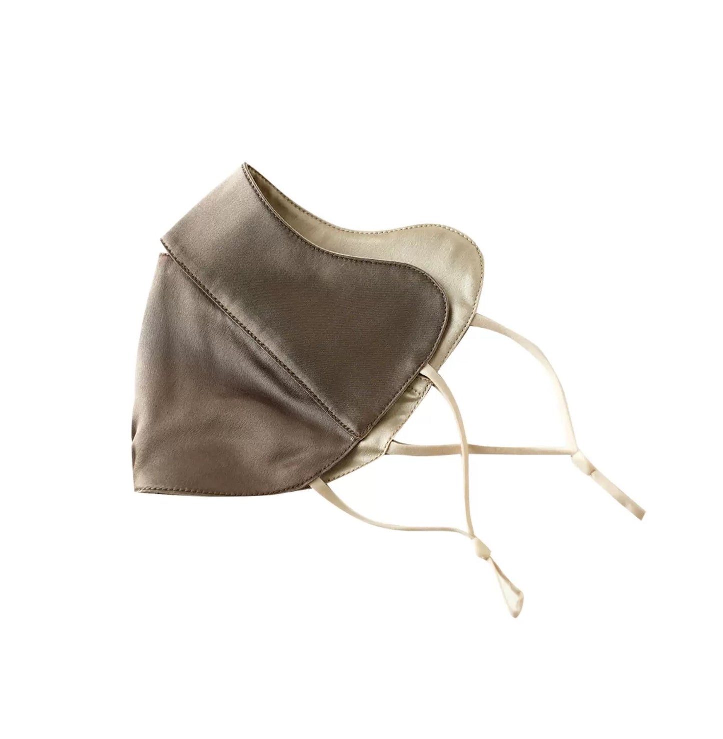 Jeelow 100% Mulberry Silk Face Cloth Mask Washable Reusable Breathable 22 Momme Double Layer Two Tone Adjustable Straps