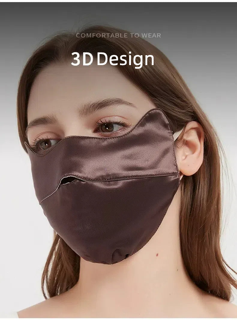 Jeelow 100% Mulberry Silk Face Cloth Mask Washable Reusable Breathable 22 Momme Double Layer Two Tone Adjustable Straps