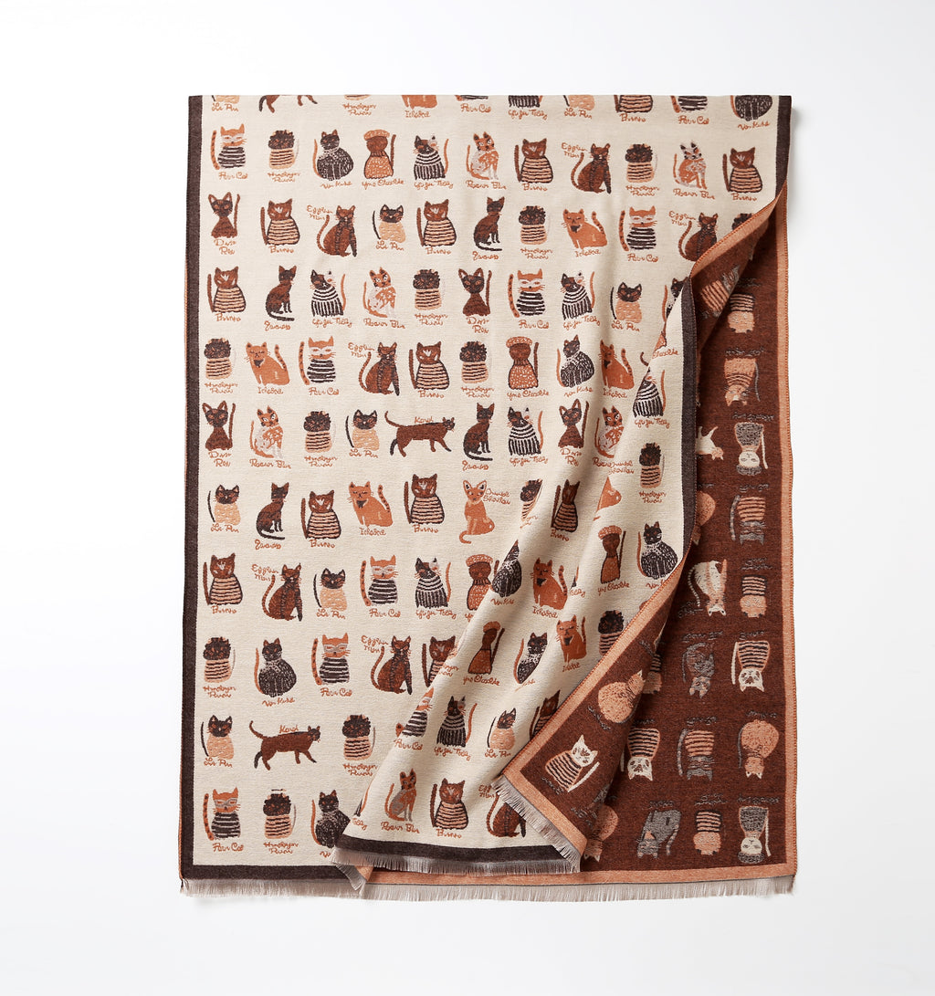 The Playful Doodle Cat Shawl