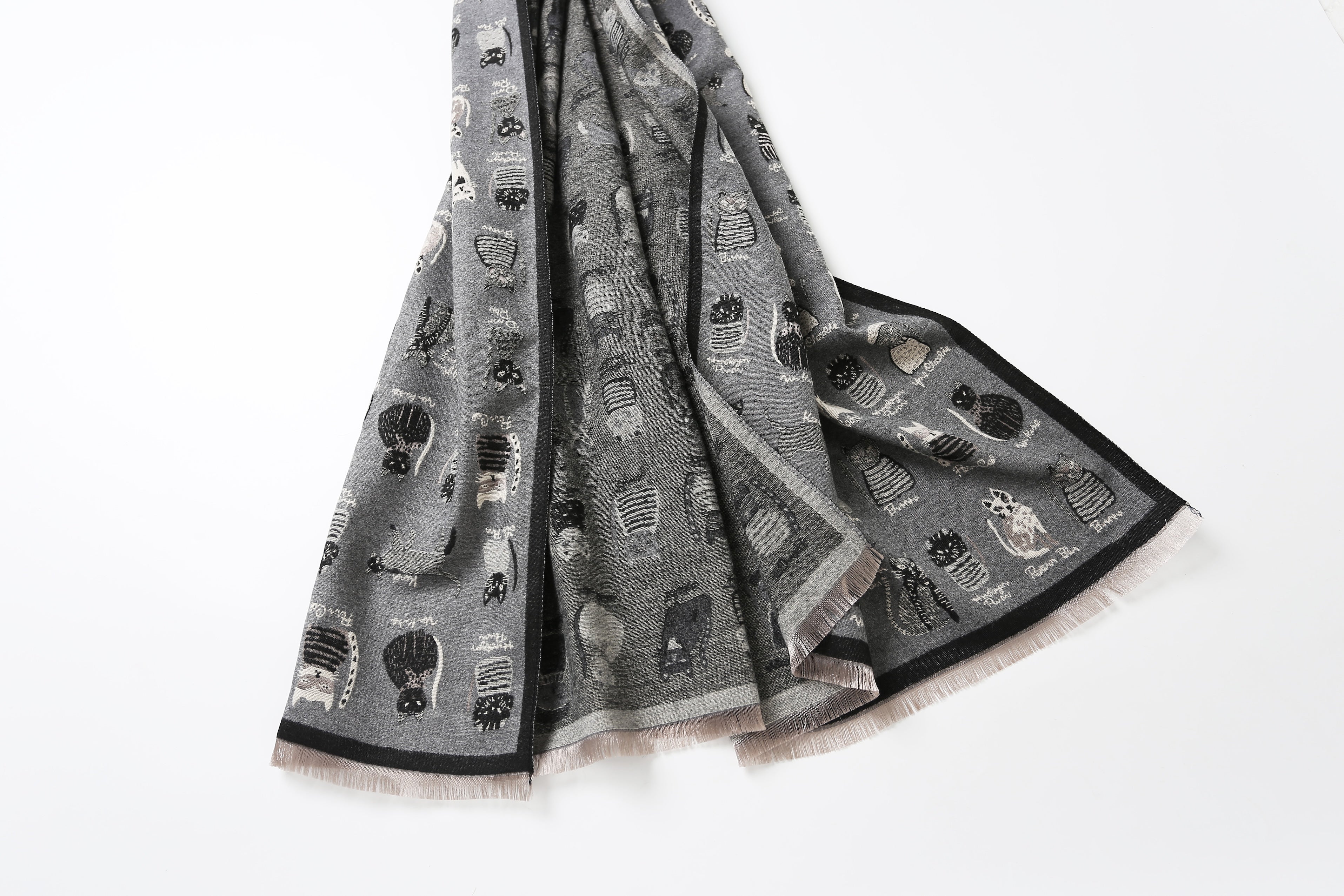 The Playful Doodle Cat Shawl