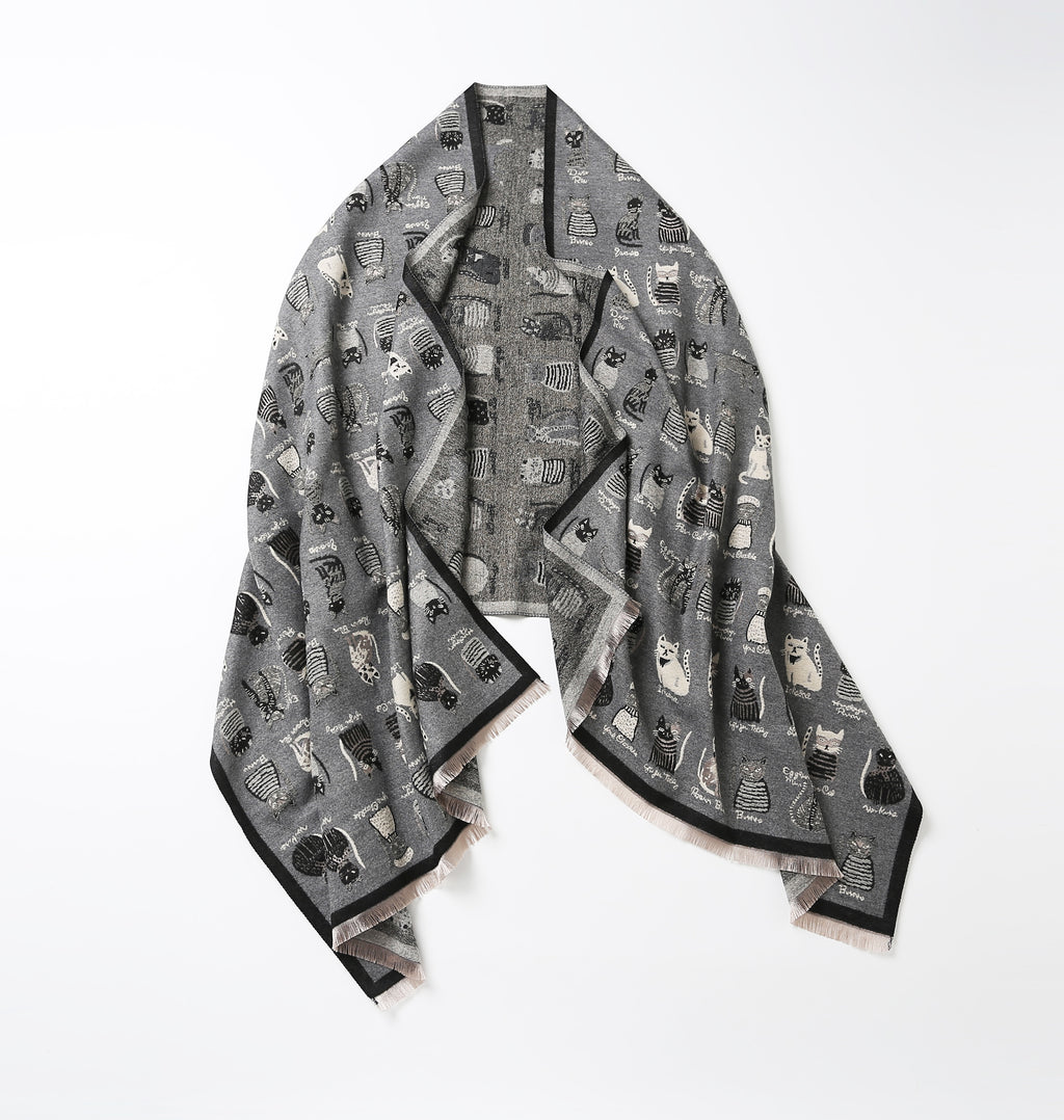 The Playful Doodle Cat Shawl