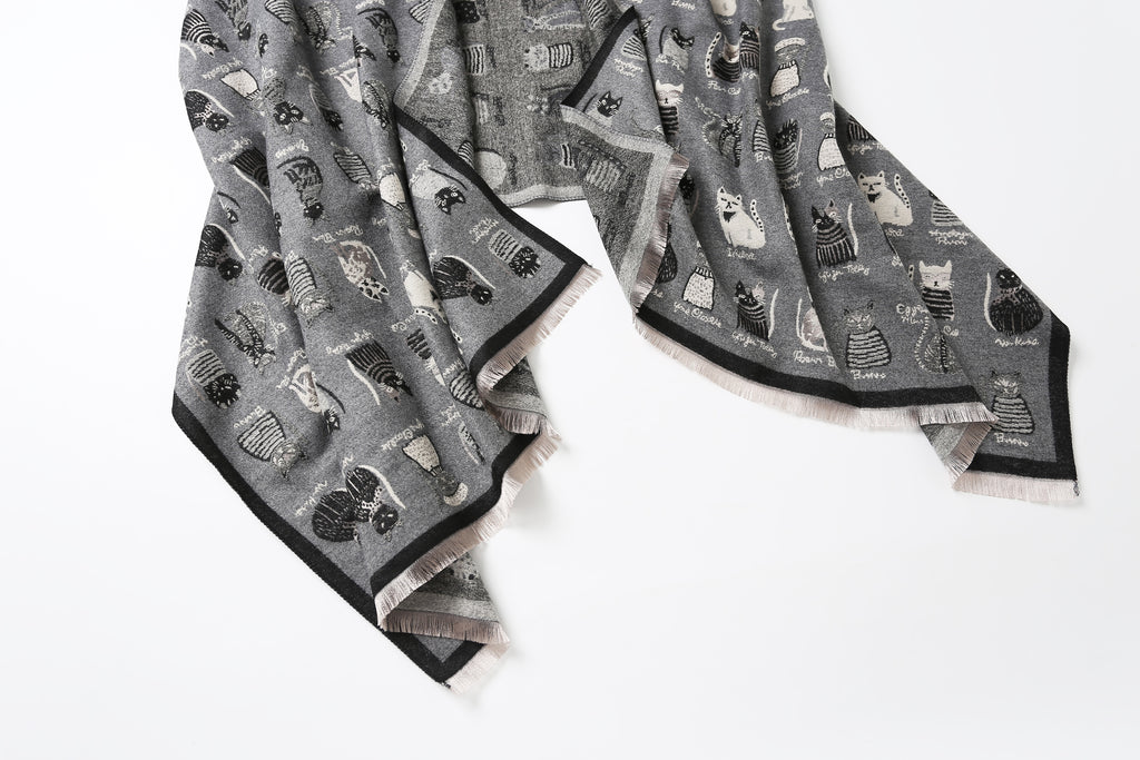 The Playful Doodle Cat Shawl