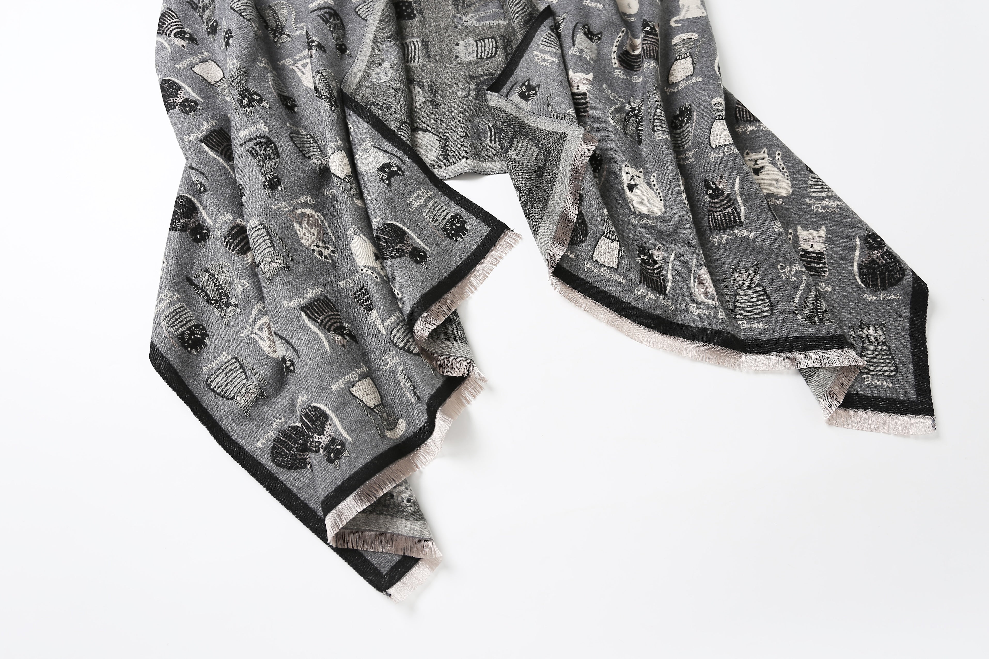 The Playful Doodle Cat Shawl