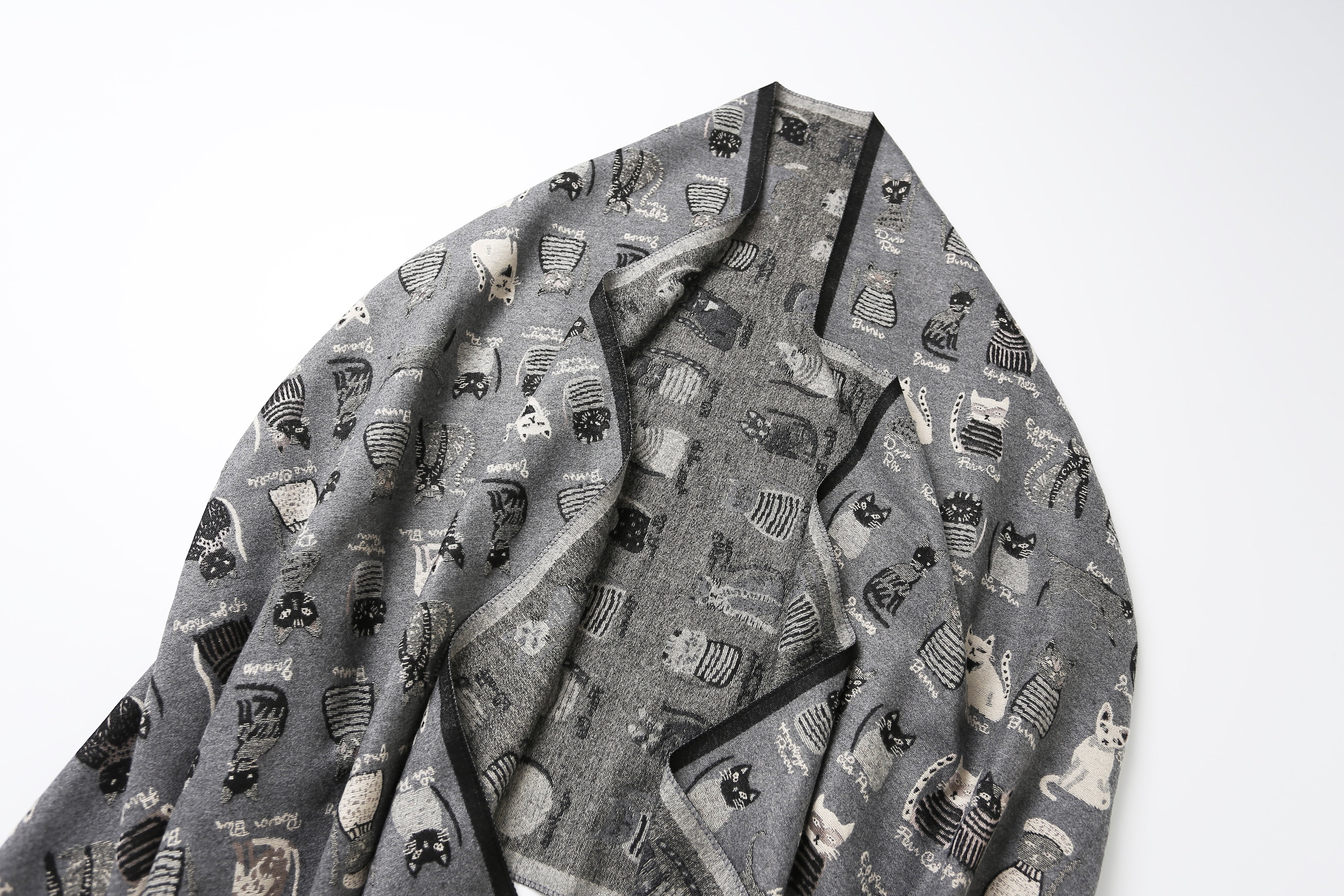 The Playful Doodle Cat Shawl