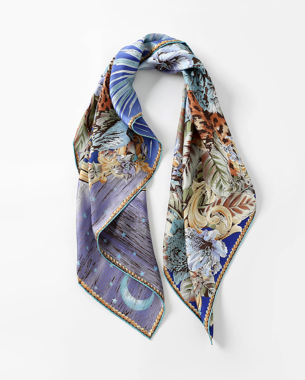 The Celestial Leopard Silk Scarf