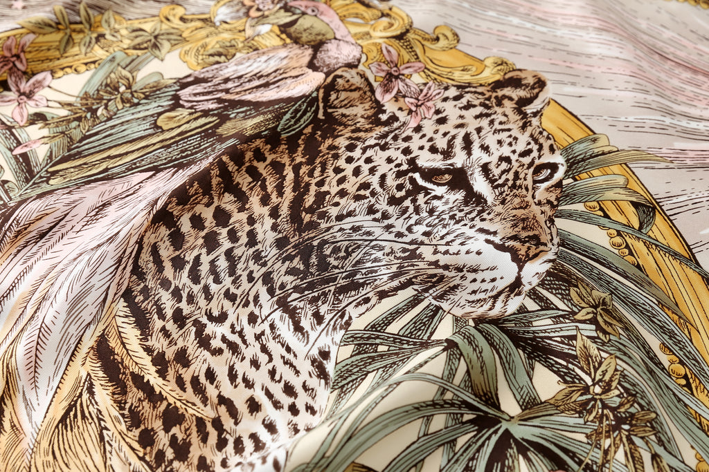 The Celestial Leopard Silk Scarf